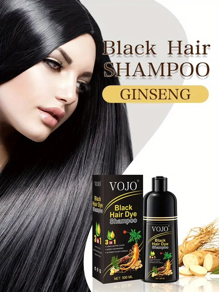 Champú 3 en 1 VOJO con Ginseng Natural, 500 ml, color duradero, fórmula nutritiva para hombres y mujeres.