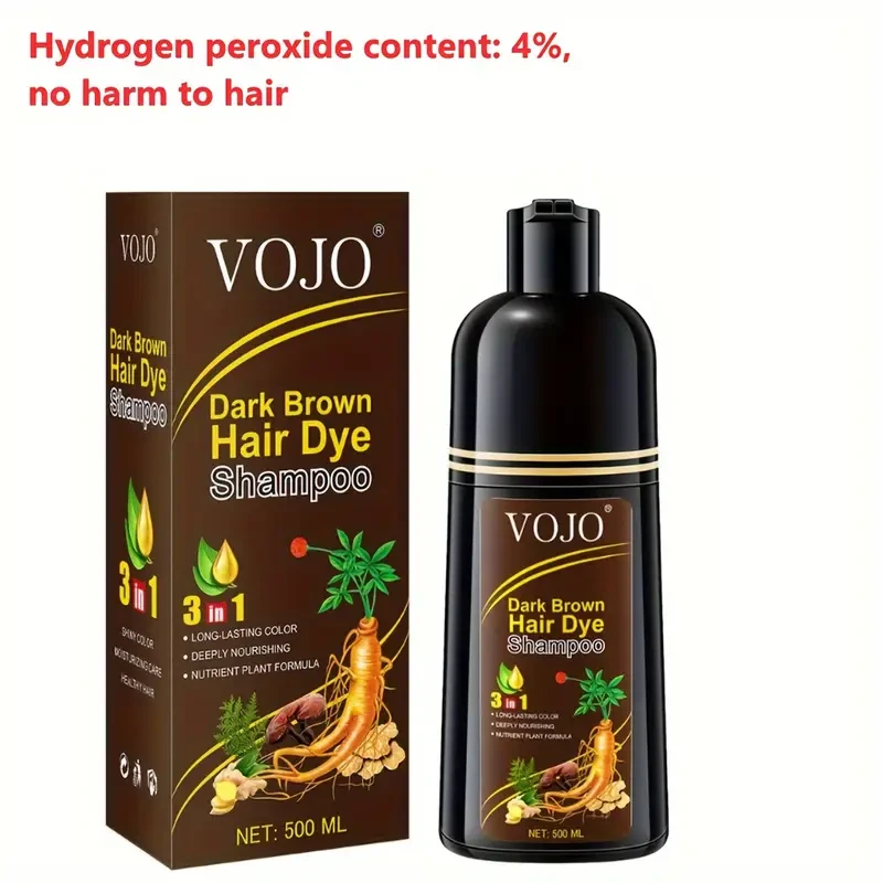 Champú 3 en 1 VOJO con Ginseng Natural, 500 ml, color duradero, fórmula nutritiva para hombres y mujeres.