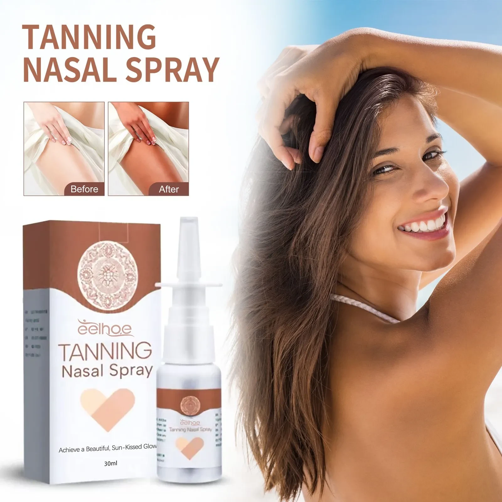Spray bronceador EELHOE, ayuda para el bronceado, autobronceador, bronceador, trigo, cuidado corporal