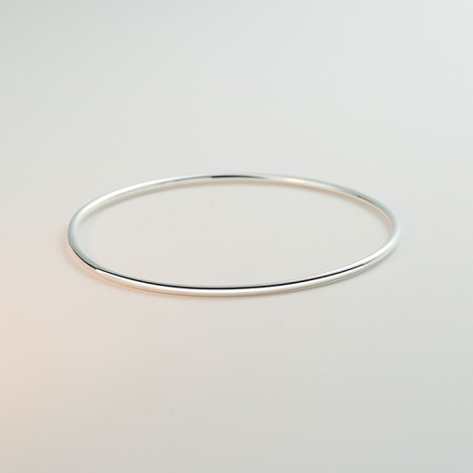 Pulsera de plata de ley brillante hecha a mano con apertura
