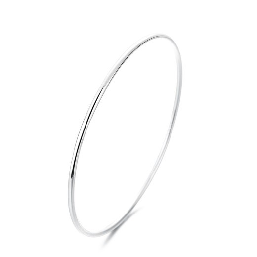 Pulsera de plata de ley brillante hecha a mano con apertura