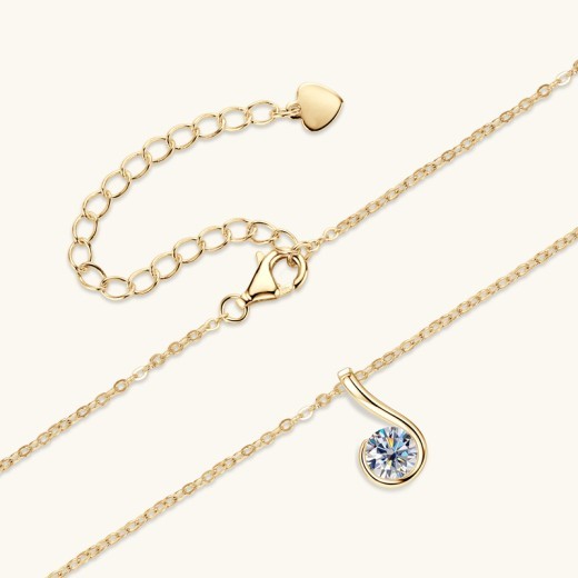 Collar de moissanita de 6 palabras para mujer, de plata 925 de alta calidad y combinable.