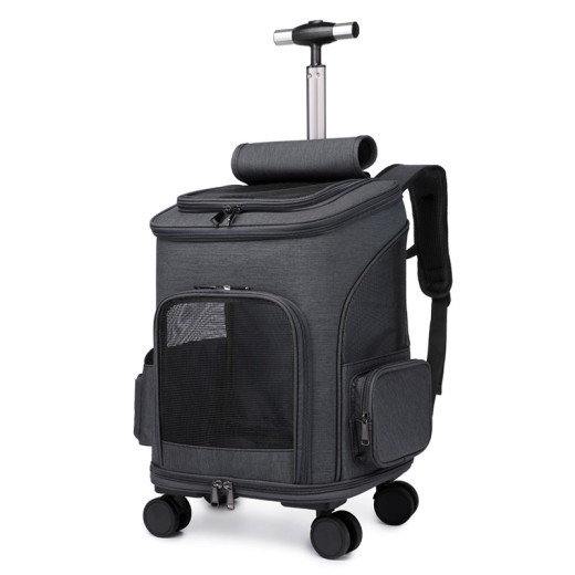 Mochila plegable portátil para mascotas con ruedas universales para gatos