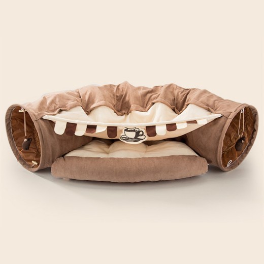 Túnel plegable para gatos, duradero, lavable y plegable.