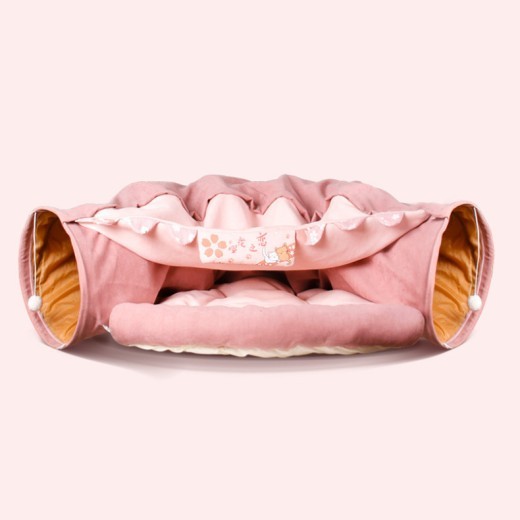 Túnel plegable para gatos, duradero, lavable y plegable.