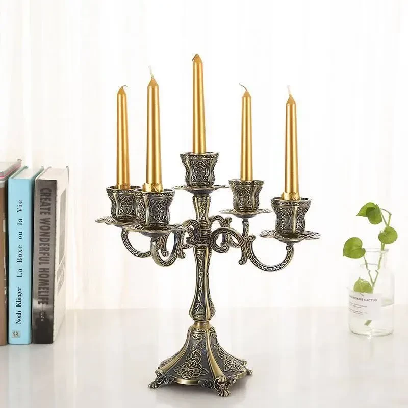 Candelabro de aleación retro decorativo de lujo