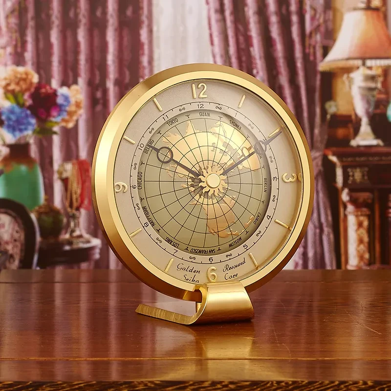 Reloj de estilo europeo Jinming Earth, reloj retro ligero y de lujo, reloj decorativo creativo.