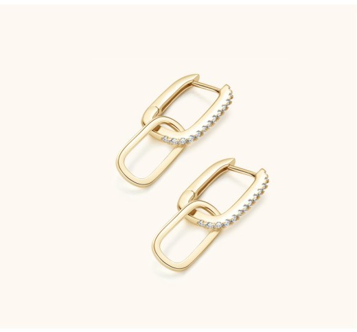 Pendientes de borla de plata S925 con diseño de lujo, ligeros, de doble aro y moissanita de alta calidad.