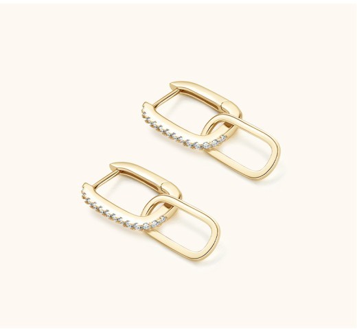 Pendientes de borla de plata S925 con diseño de lujo, ligeros, de doble aro y moissanita de alta calidad.