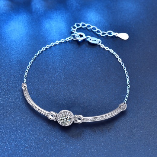 Pulsera de moissanita de plata de ley 925