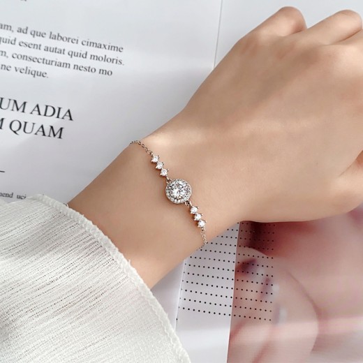 Pulsera de moissanita sencilla con estrellas para mujer
