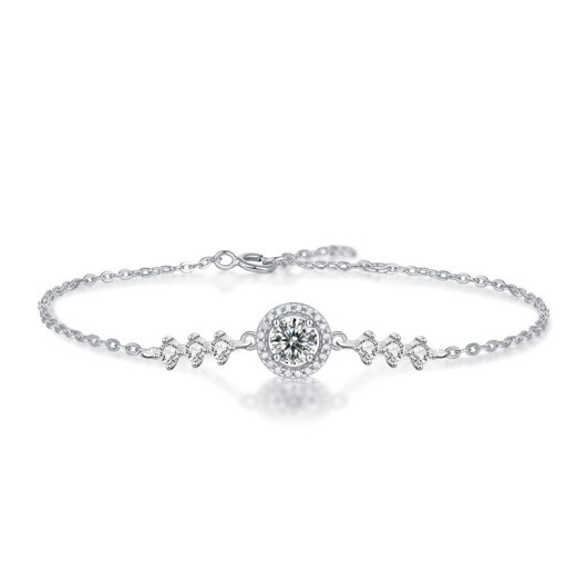 Pulsera de moissanita sencilla con estrellas para mujer