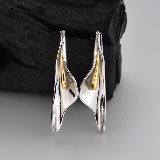 Pendientes florales de plata de ley 925 para mujer
