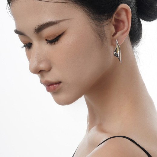 Pendientes florales de plata de ley 925 para mujer