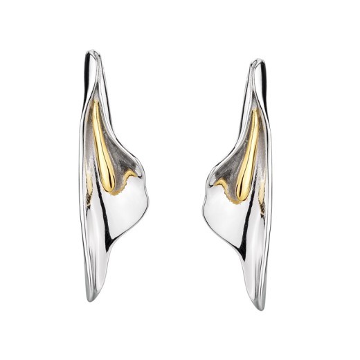 Pendientes florales de plata de ley 925 para mujer