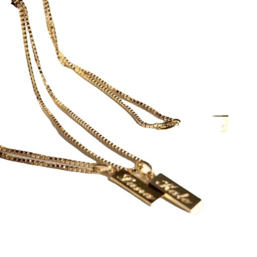 Collar de acero inoxidable con letras en inglés y cadena de clavícula grabada para pareja