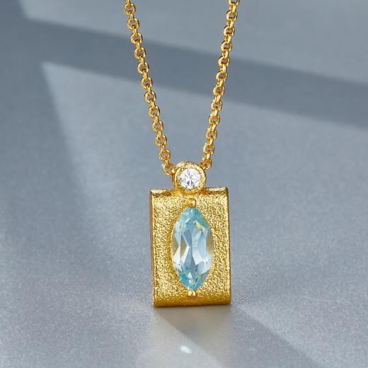 Collar de topacio en plata de ley 925