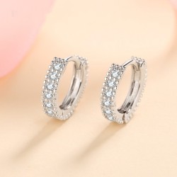 Pendientes de plata S925 para mujer con incrustaciones de moissanita color D