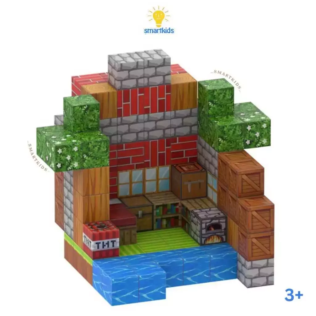 Cubos magnéticos 4D de Minecraft Premium, bloques de rompecabezas magnéticos 3D de My World para hacer tú mismo.