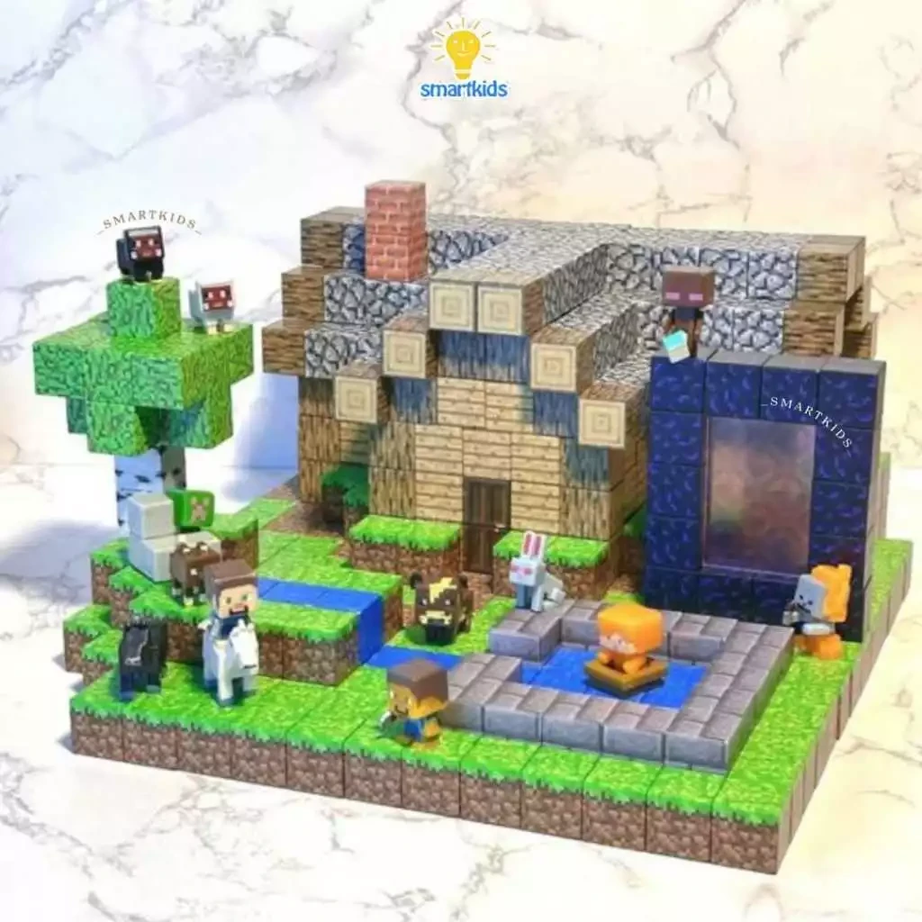Cubos magnéticos 4D de Minecraft Premium, bloques de rompecabezas magnéticos 3D de My World para hacer tú mismo.