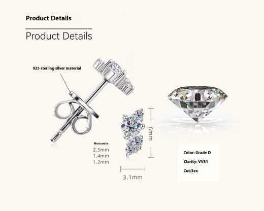 Pendientes de diamantes sencillos de moda con personalidad femenina, pendientes de estilo moderno y moderno.