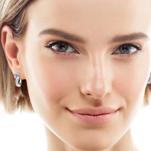 Pendientes de moissanita de alta calidad y sencillos de moda