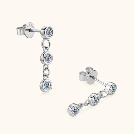 Pendientes de botón de moissanita con temperamento salvaje para mujer, con borlas, diseño de interés especial, pendientes de plata de ley S925 de alta calidad, venta al por mayor