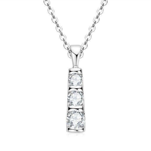 Collar de diamantes de minorías de lujo ligero para mujer, diseño avanzado, plata S925