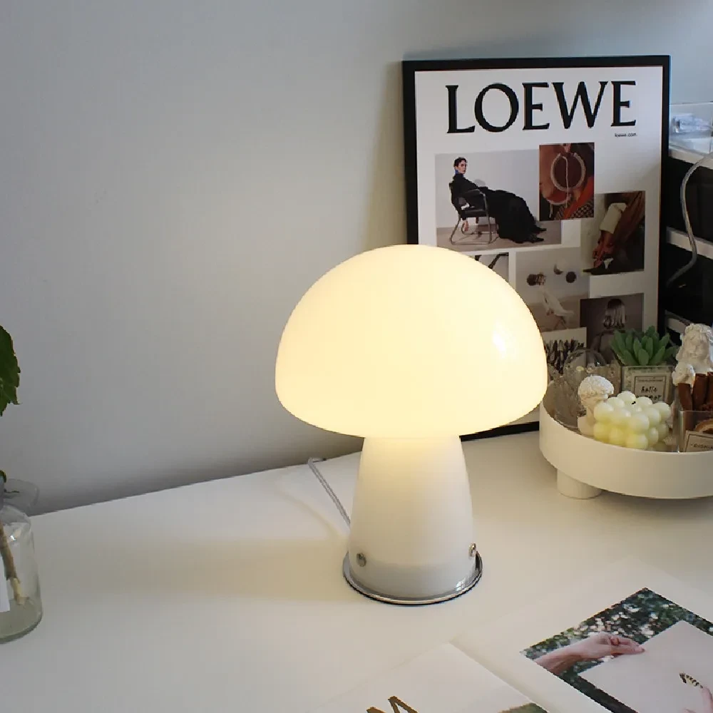 Lámpara de mesa francesa con forma de hongo para el hogar