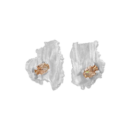 Pendientes geométricos asimétricos de diamantes para mujer