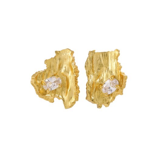 Pendientes geométricos asimétricos de diamantes para mujer