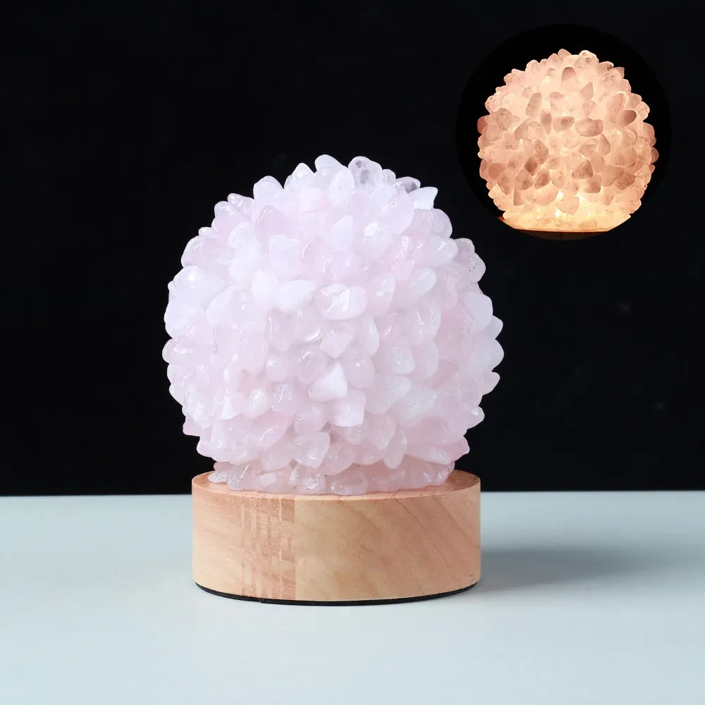 Lámpara de mesa de noche con bola de cristal Ran