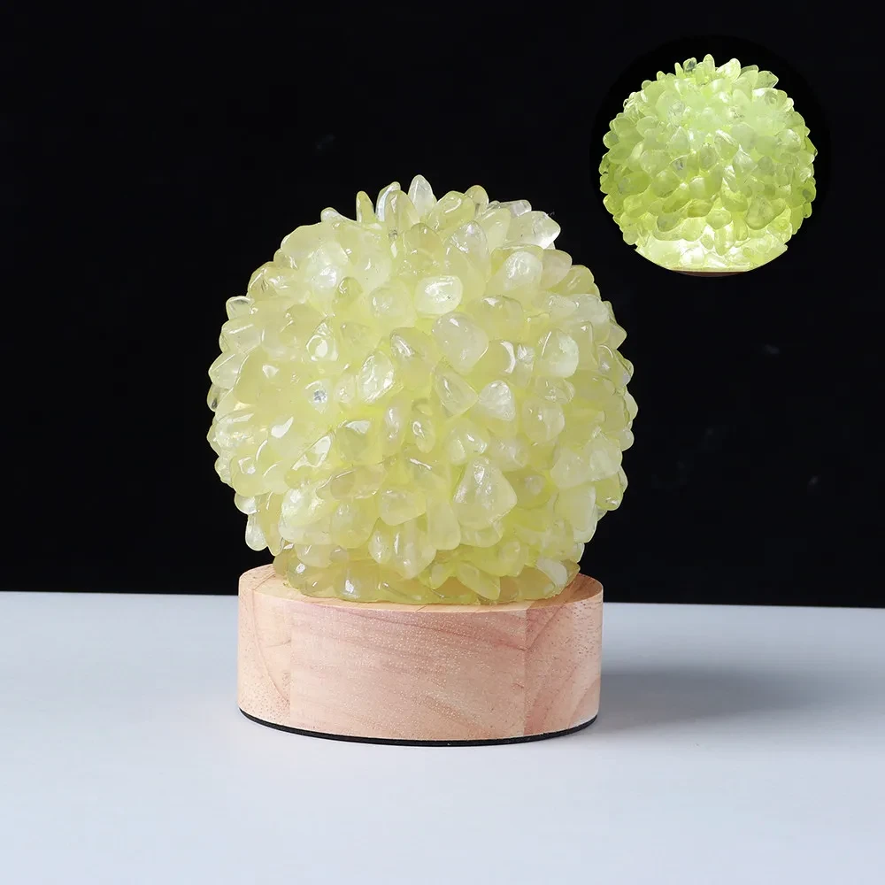 Lámpara de mesa de noche con bola de cristal Ran