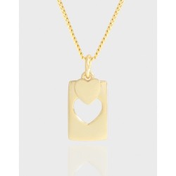 Collar con placa cuadrada y corazón hueco de Niche Design