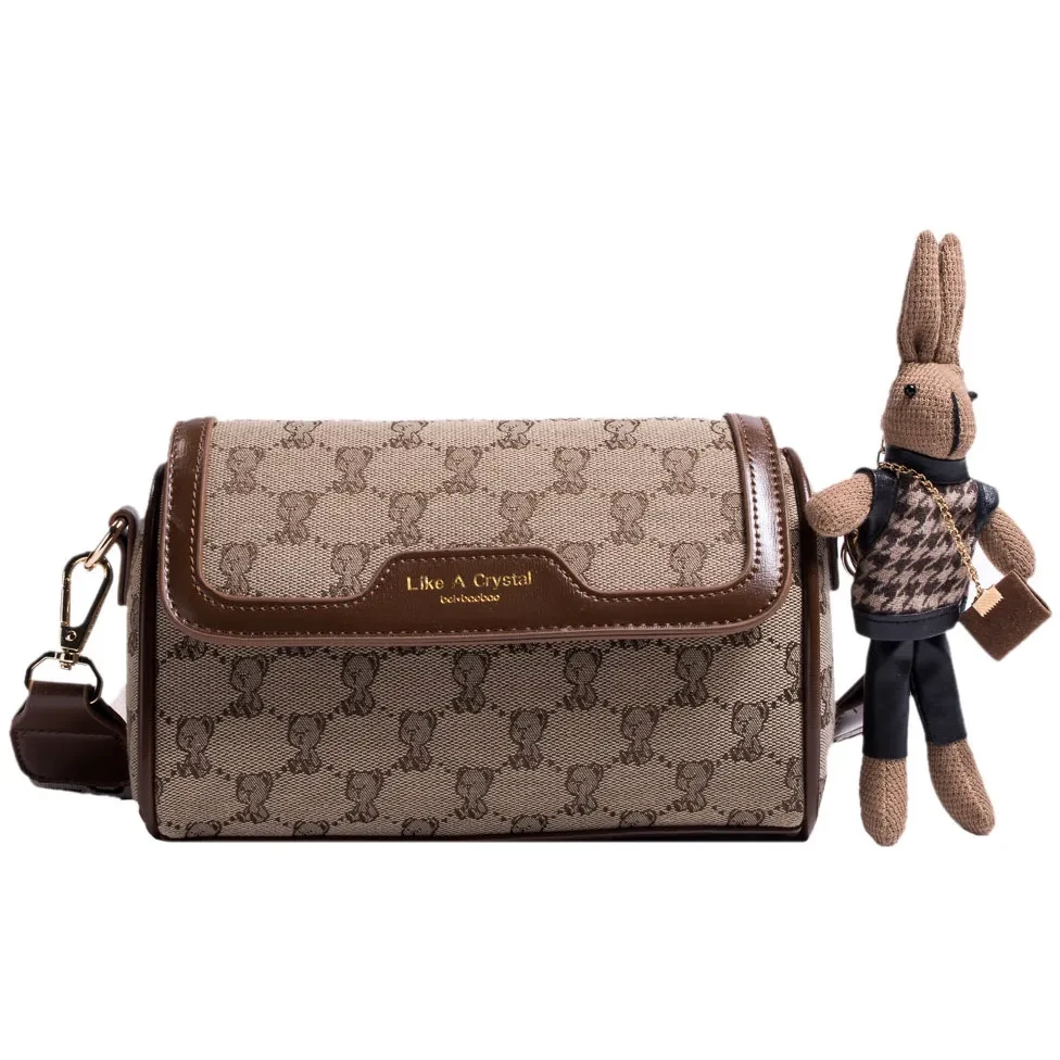 Bolso cuadrado pequeño con diseño de oso, original y sencillo.