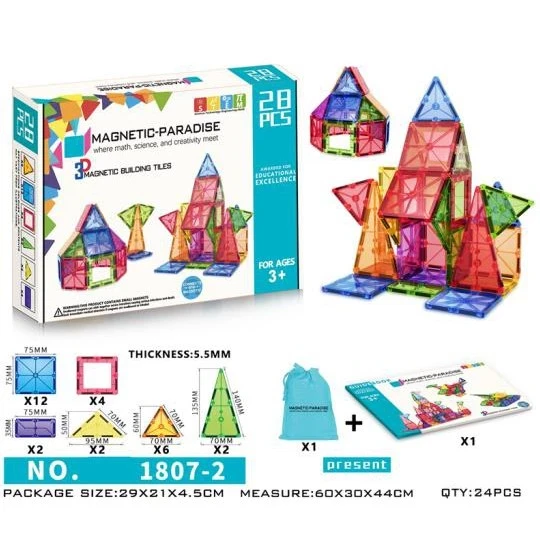 Rompecabezas educativo 3D para niños Magnetic Paradise, bloques apilables, juguete magnético