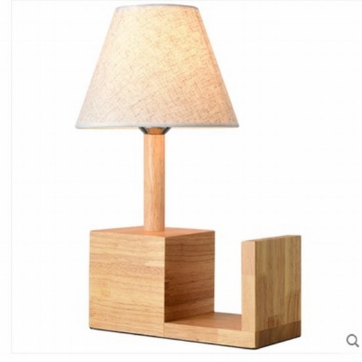 Lámpara de noche de madera minimalista moderna para dormitorio.