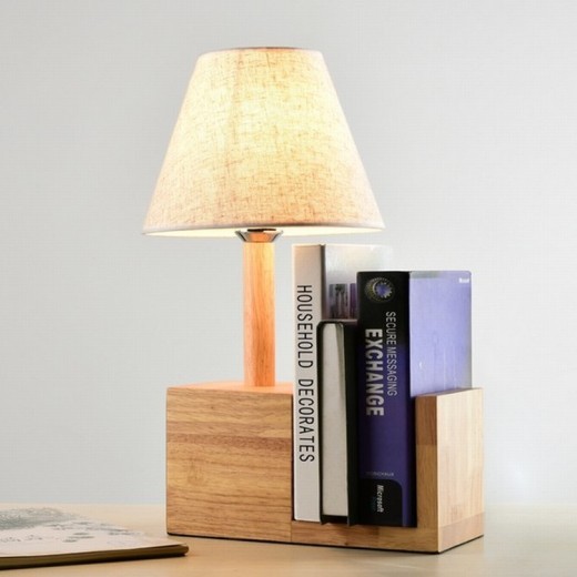 Lámpara de noche de madera minimalista moderna para dormitorio.