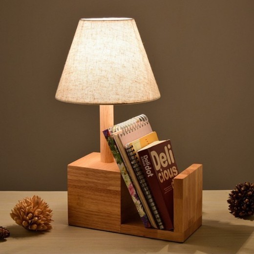Lámpara de noche de madera minimalista moderna para dormitorio.