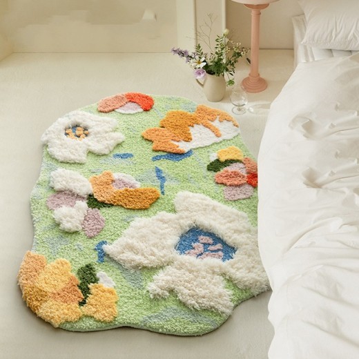Alfombra de noche para dormitorio, decoración de habitación de niña