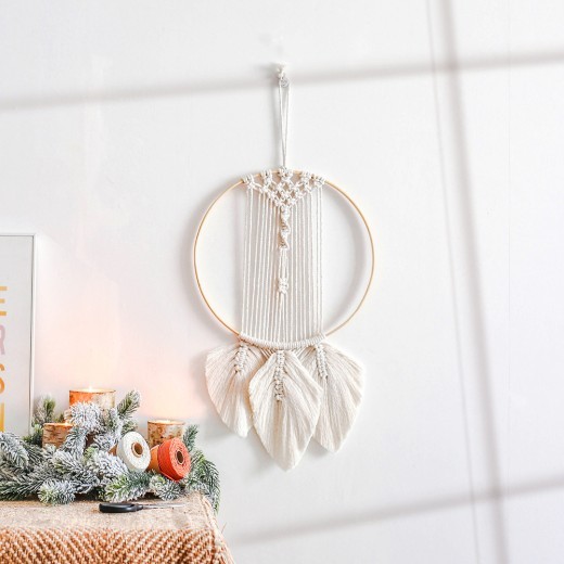 Tapiz con borlas de trébol de viento INS, decoración para el hogar, dormitorio, red roja, colgante para dormitorio