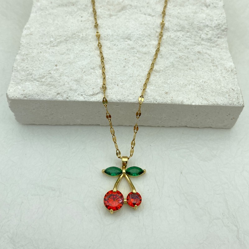 Collar de acero inoxidable chapado en oro