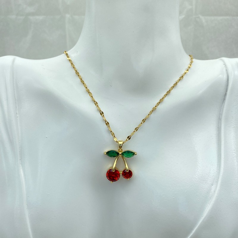 Collar de acero inoxidable chapado en oro