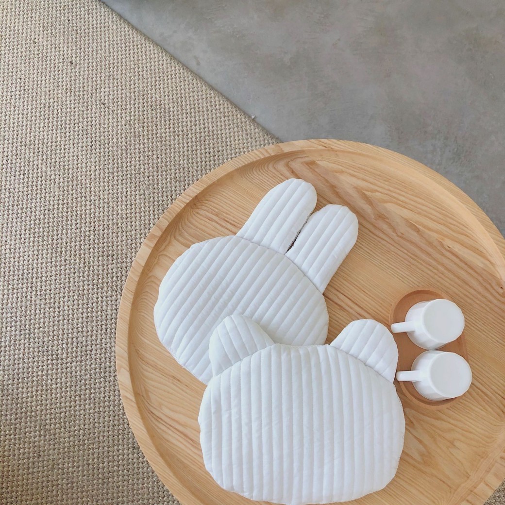 Almohada de osito de bebé de algodón transpirable con forma de conejito