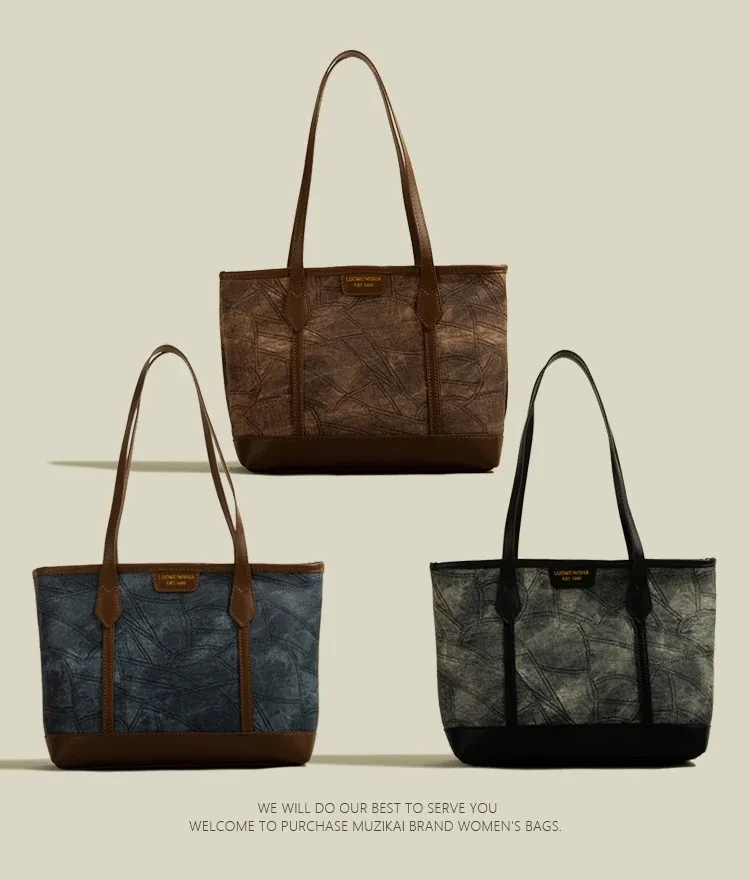 Bolso tote sencillo con rombos de gran capacidad para mujer