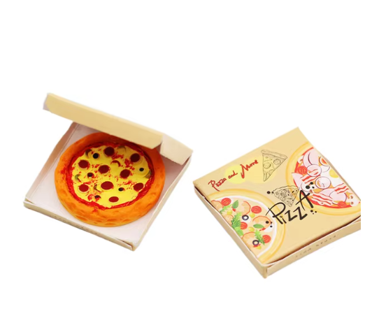1 juego de pizza en miniatura para casa de muñecas 1:12 con caja de embalaje, modelo de cocina, decoración de comida, juguete, accesorios para casa de muñecas, juguetes de simulación para niños.