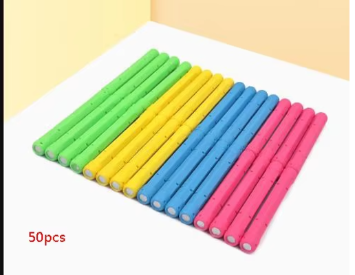 LFAYER - Bloques de construcción magnéticos 3D largos con varillas magnéticas, juguetes magnéticos de construcción DIY para niños
