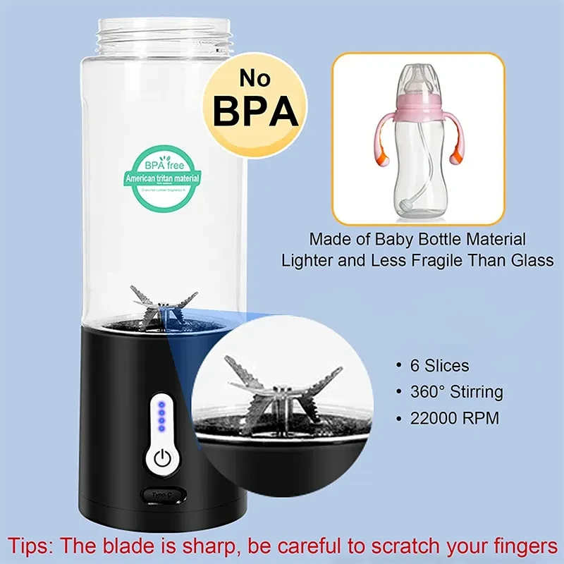 Licuadora portátil y extractor de jugos manual