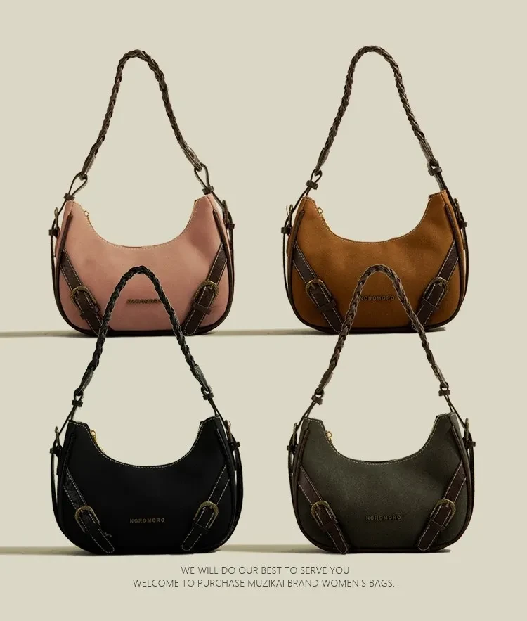 Bolso de hombro retro tipo baguette tipo selenodonte, modelo 45