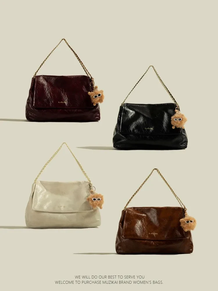 Bolso de mujer retro sencillo de gran capacidad para ir al trabajo